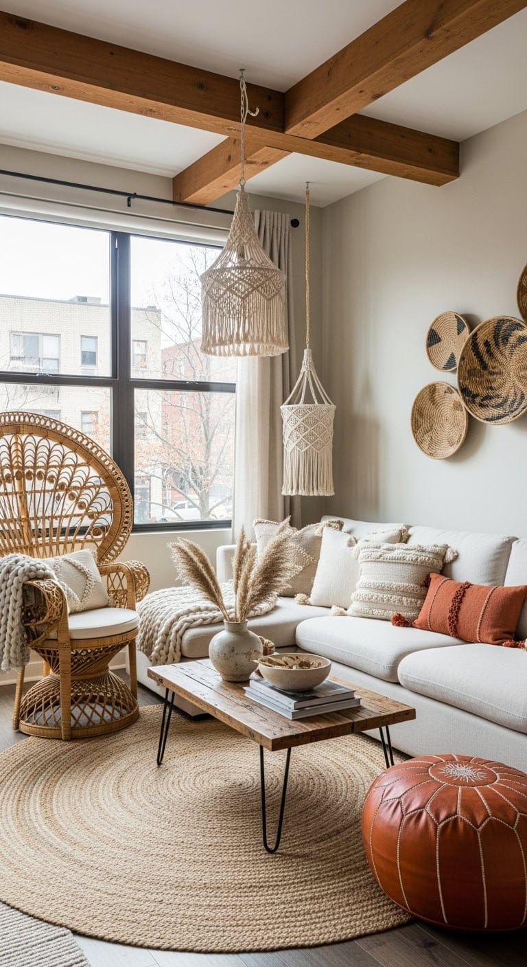 boho rattan statement seating