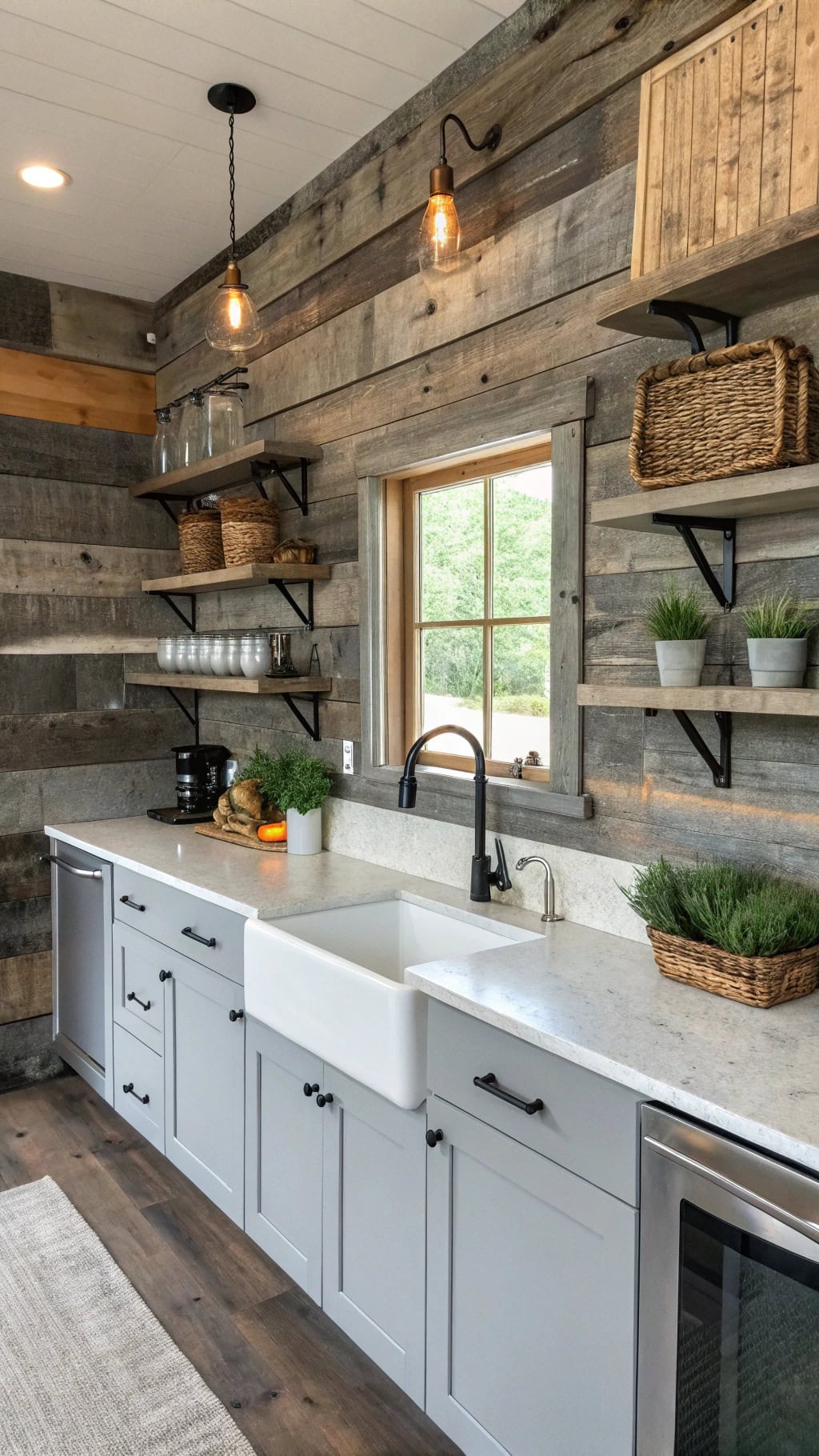 reclaimed wood kitchen charm