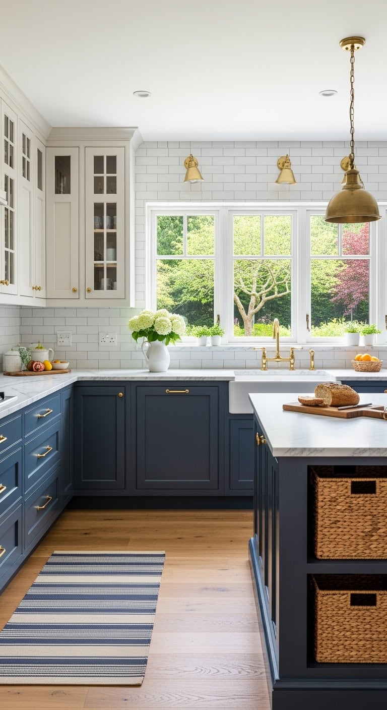 navy lowers cream uppers