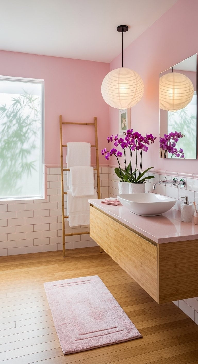 zen cherry blossom bathroom vibes