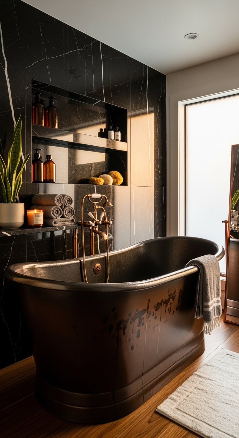 luxurious moody sophisticated copper onyx sanctuary