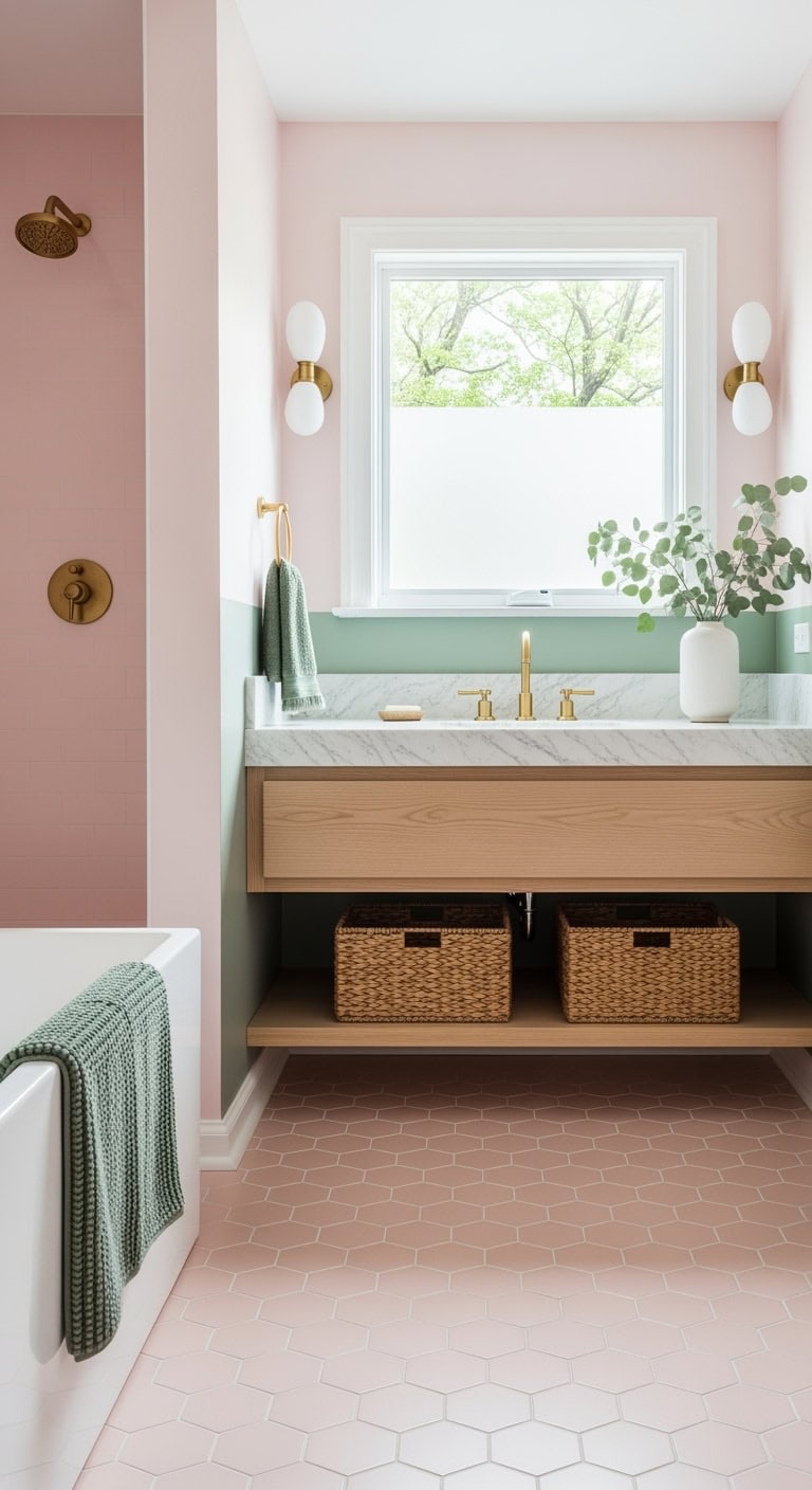 pale pink scandinavian spa