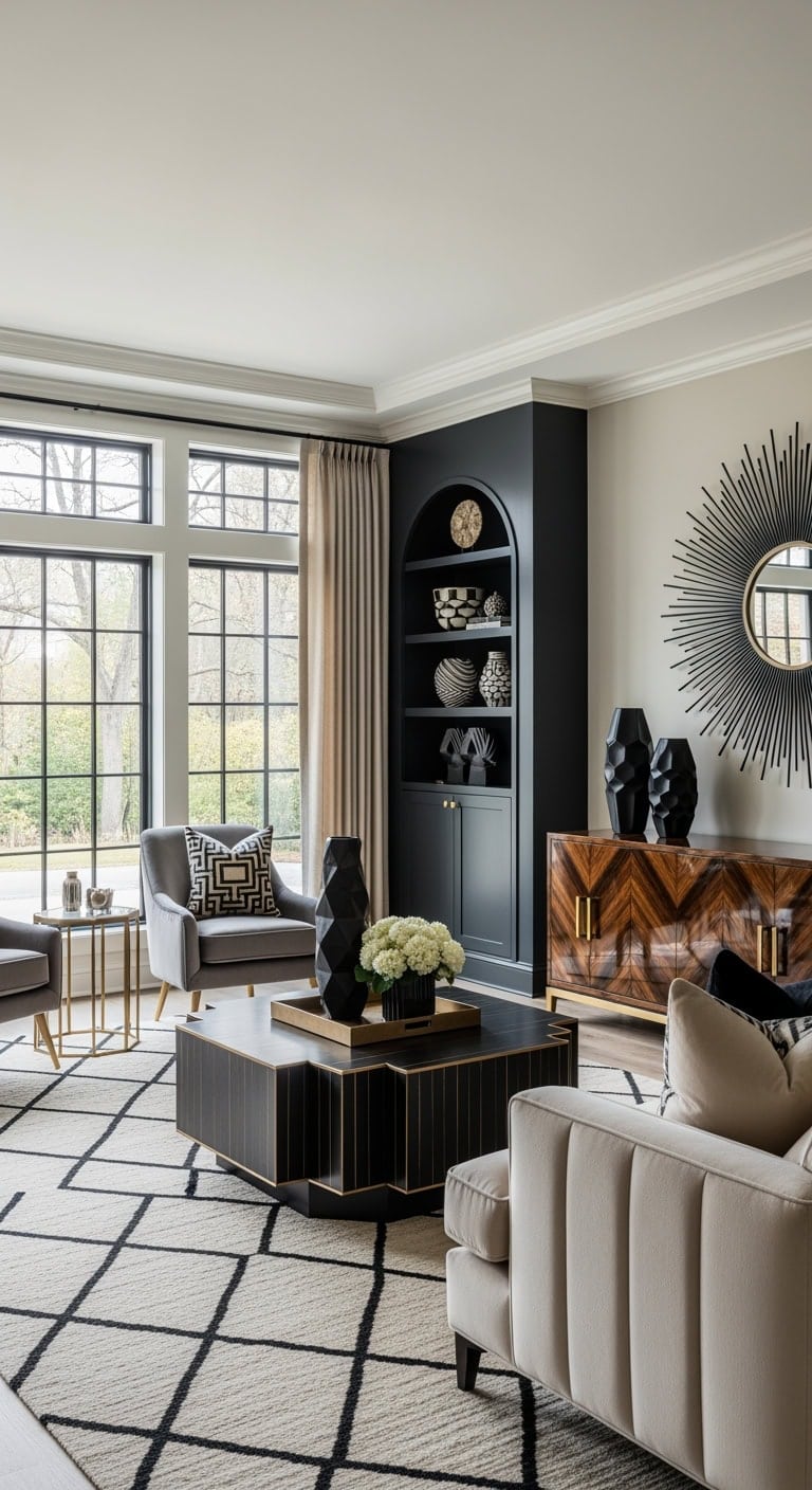 art deco velvet geometric glamour