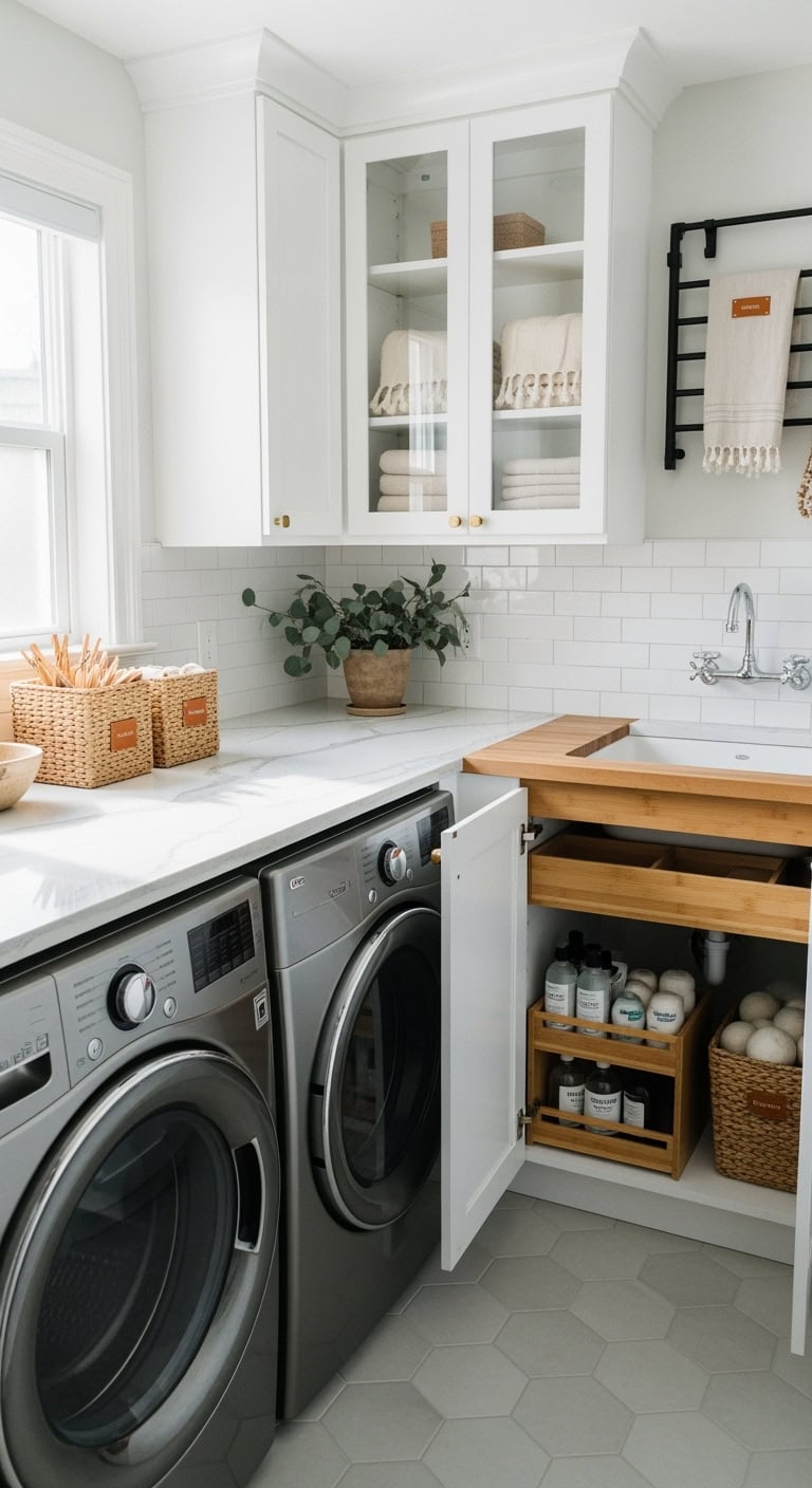 space saving under sink organization