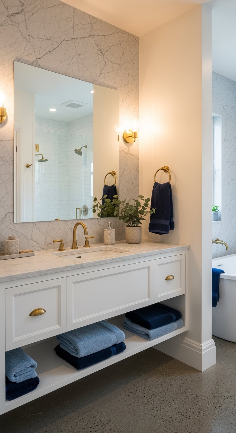 luxurious marble bathroom accent wall
