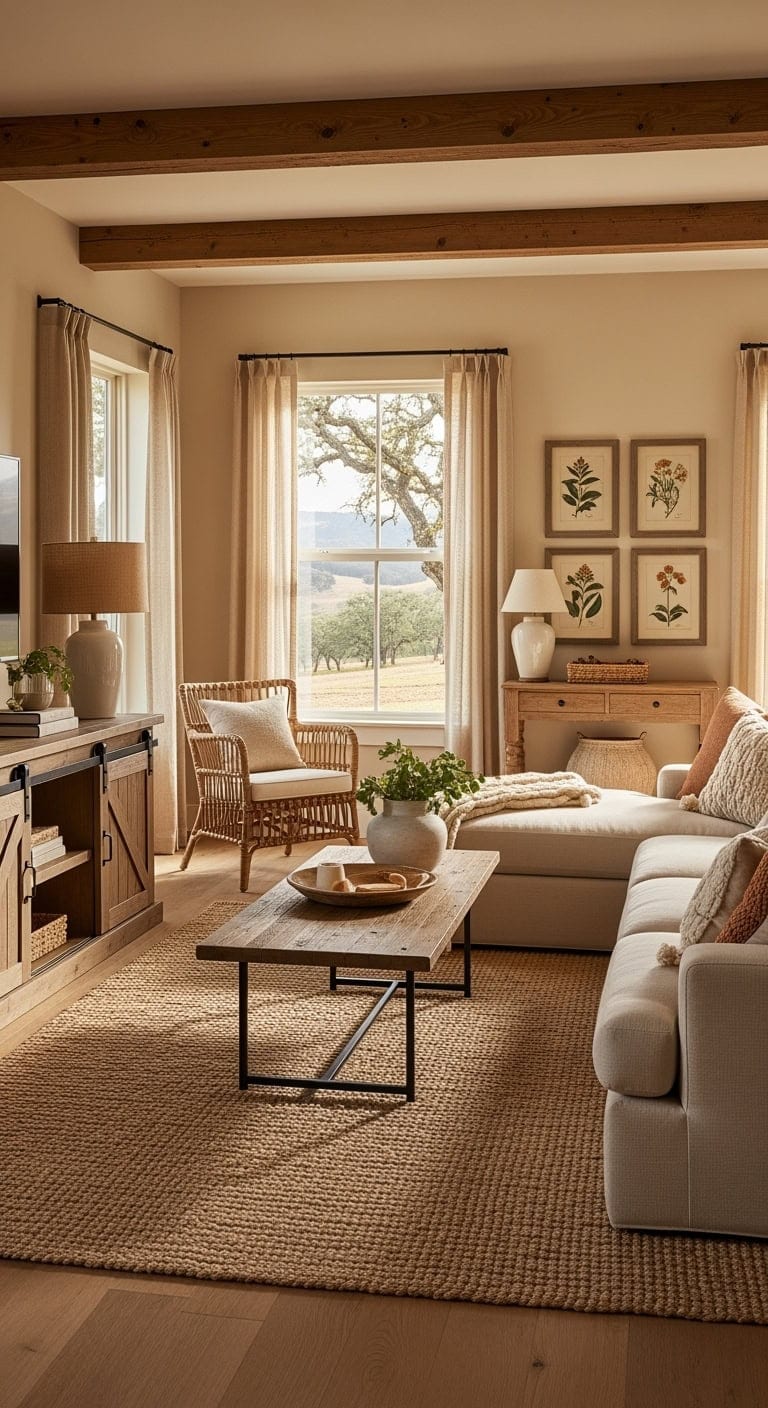 oatmeal furniture with wood