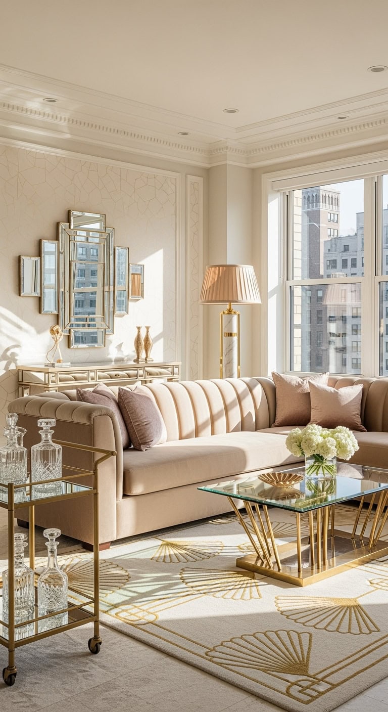 champagne geometric art deco