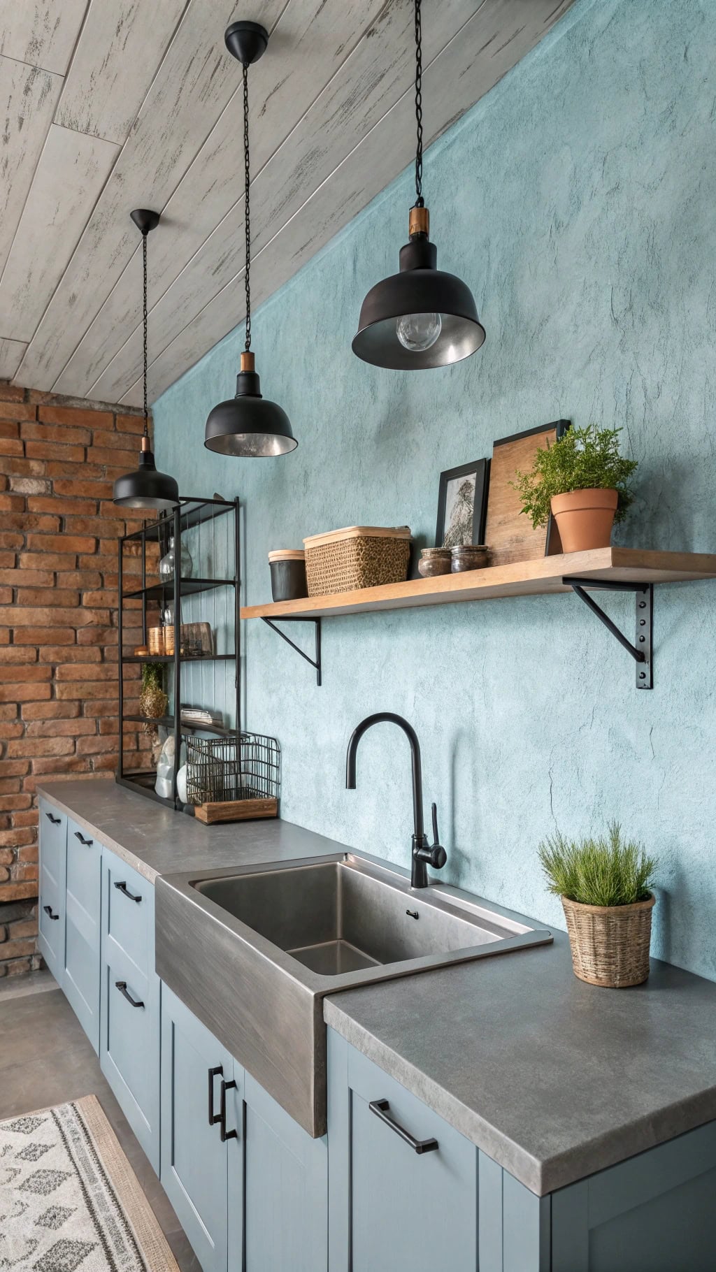 chic industrial concrete accent