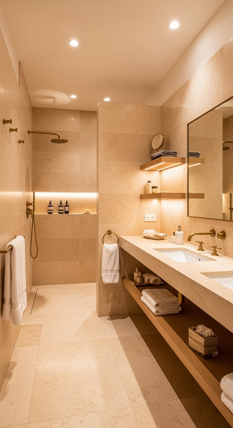 luxurious mediterranean spa inspired limestone cladding