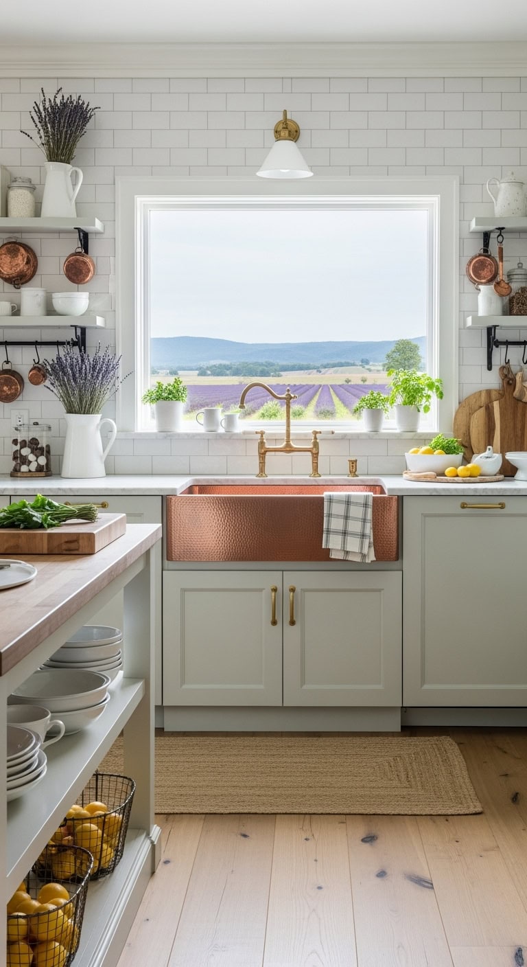 vintage copper sink kitchen