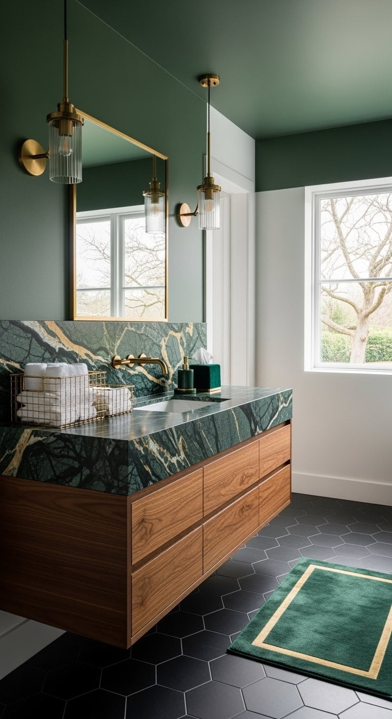 emerald marble vanity luxury