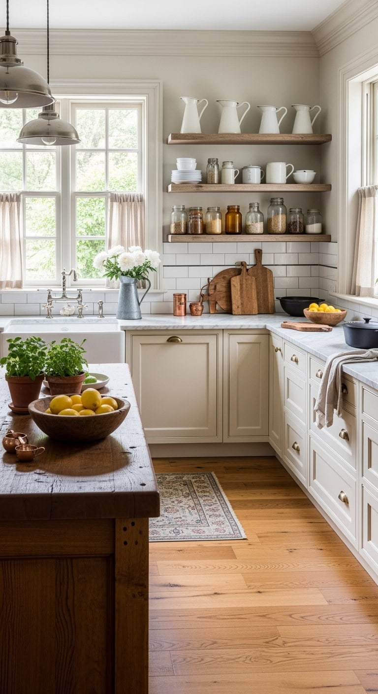 farmhouse cream kitchen design