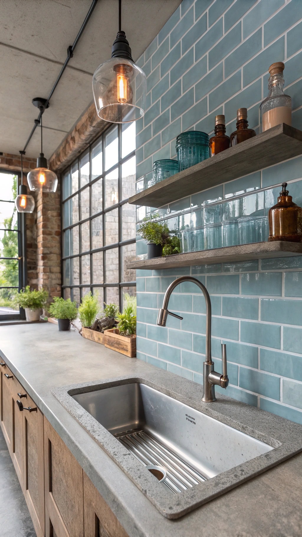 sophisticated industrial chic kitchen