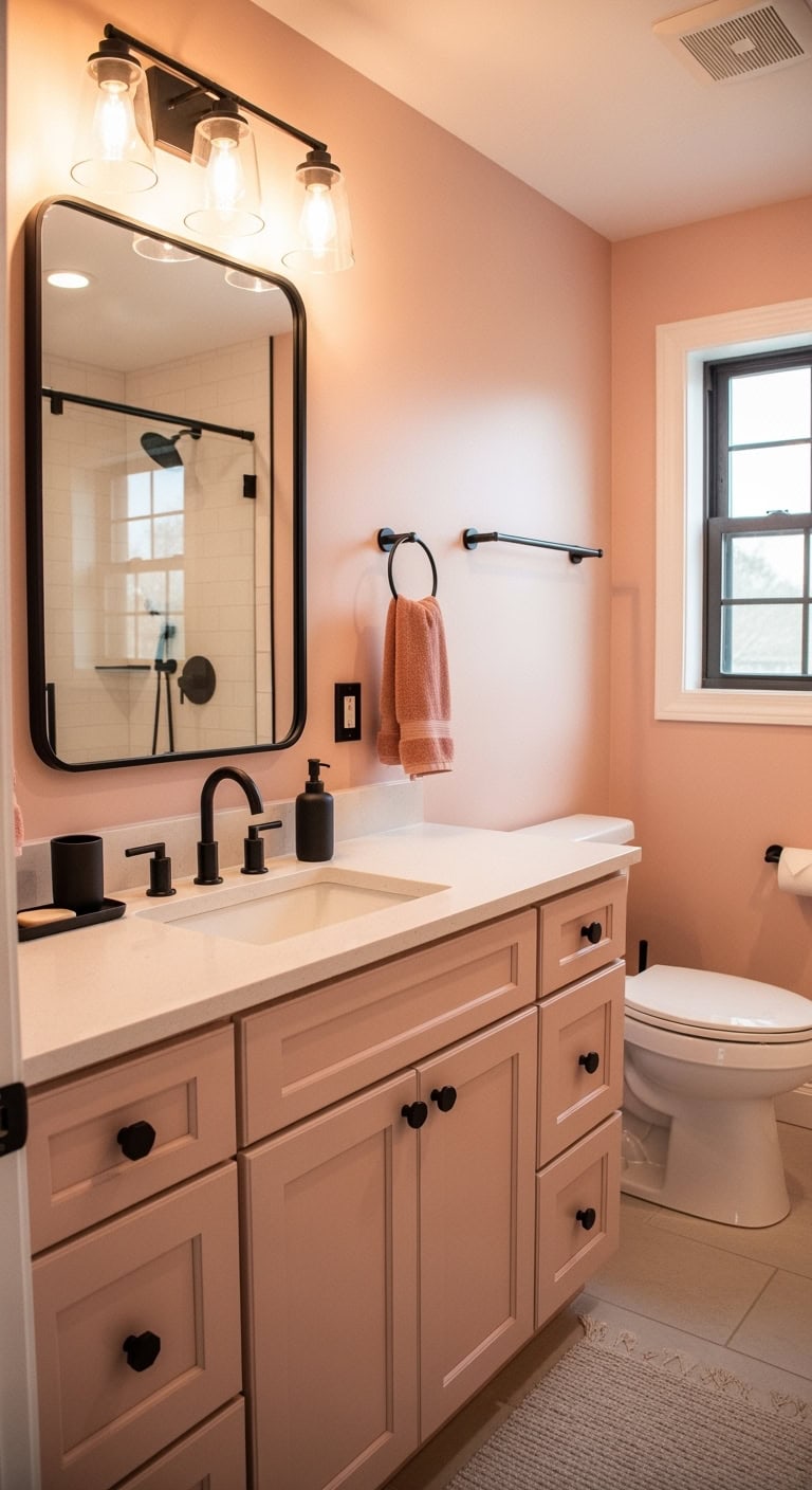 sophisticated modern romantic bathroom design