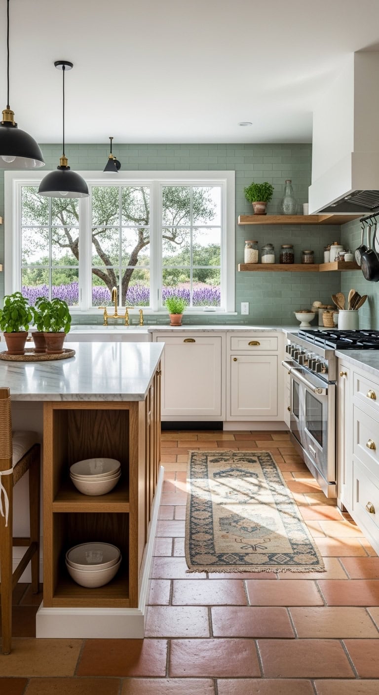 earthy crisp inviting mediterranean kitchen aesthetic