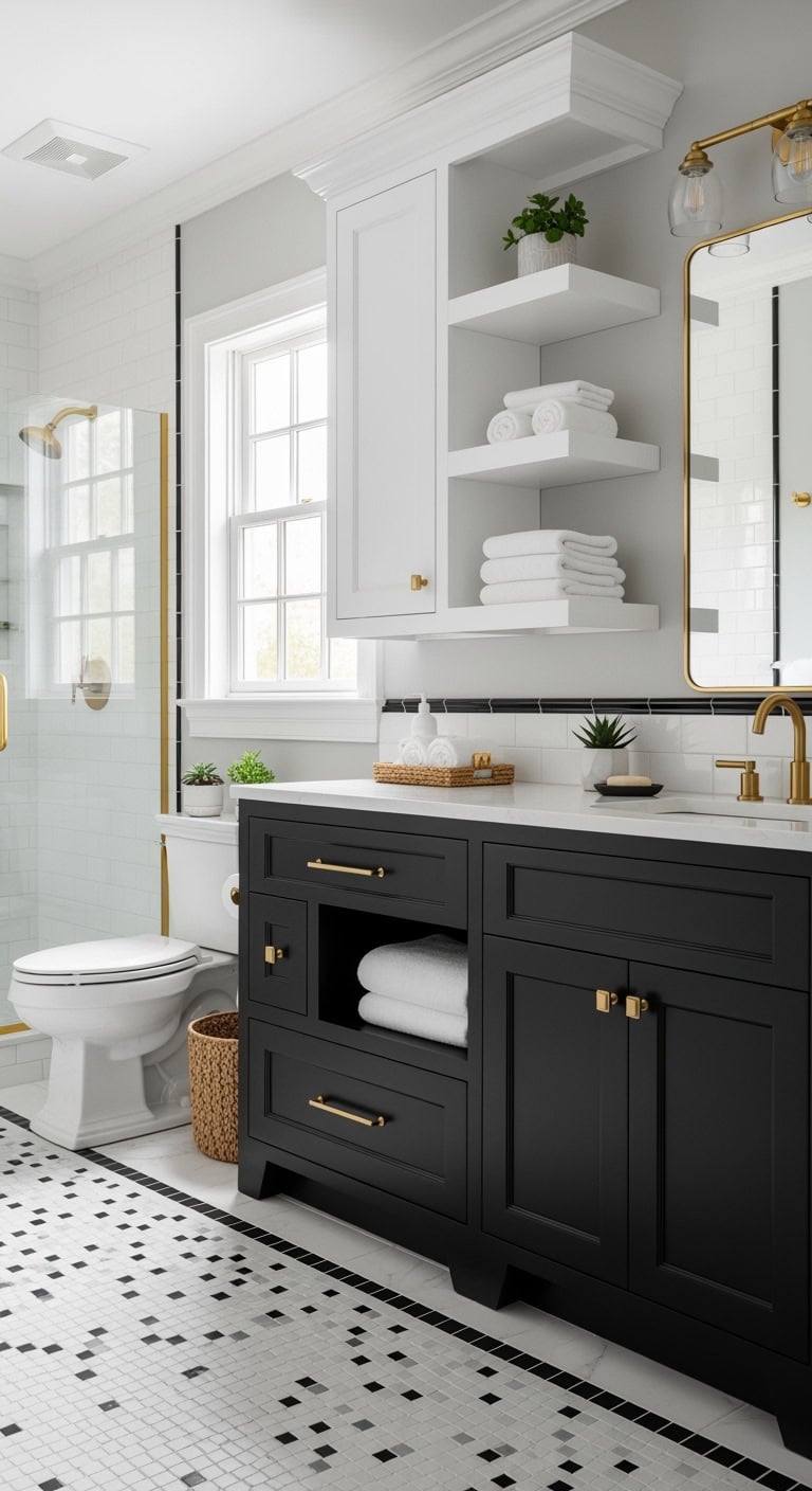 vibrant contrasting vanity design statement