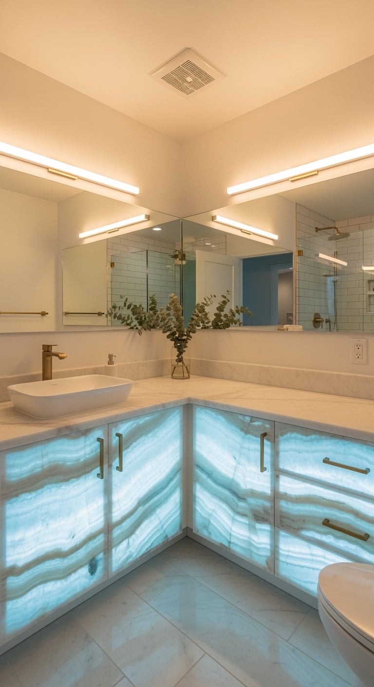 backlit translucent ethereal luxurious spa retreat