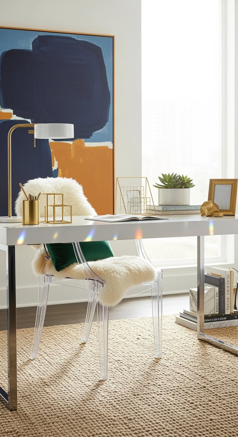 chic transparent reflective contemporary office