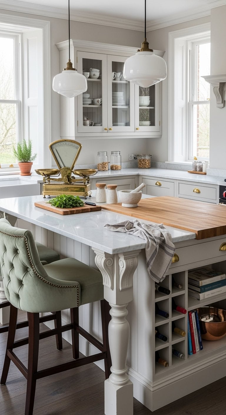 vintage bakery inspired freestanding kitchen island