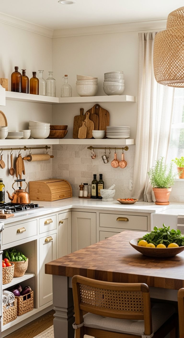 cozy functional chic kitchen storage solutions