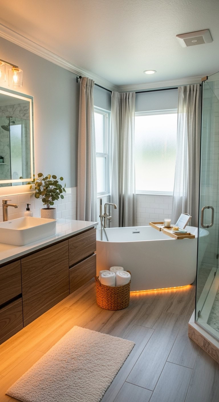 color changing bathroom lighting transformation