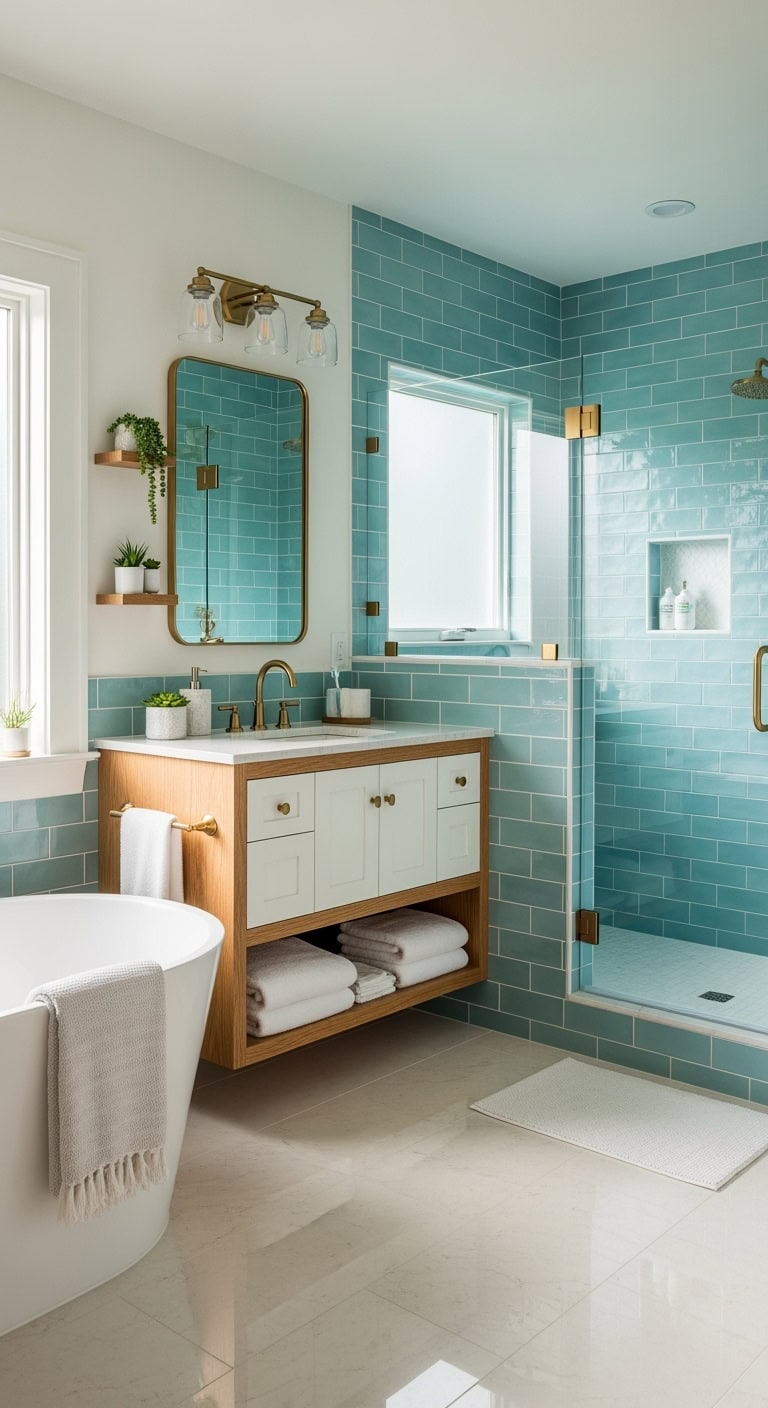 aqua tiles grout color mood setting choice
