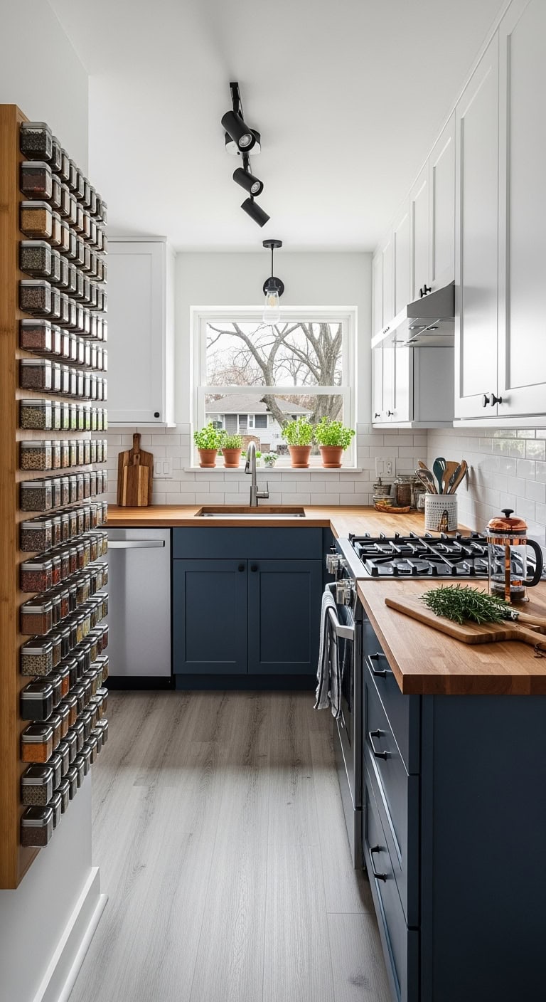 vertical wall mounted spice organization