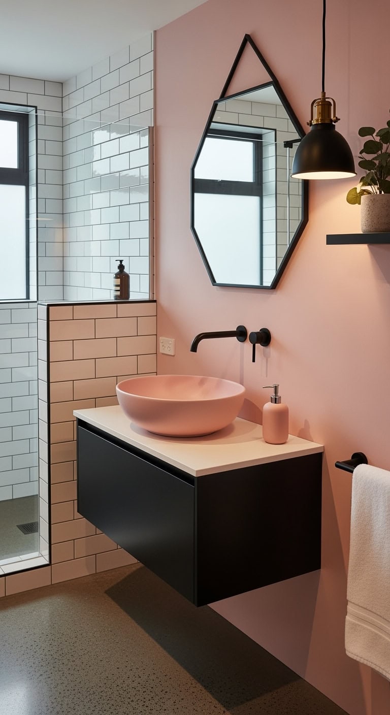 powder pink vessel sink romance