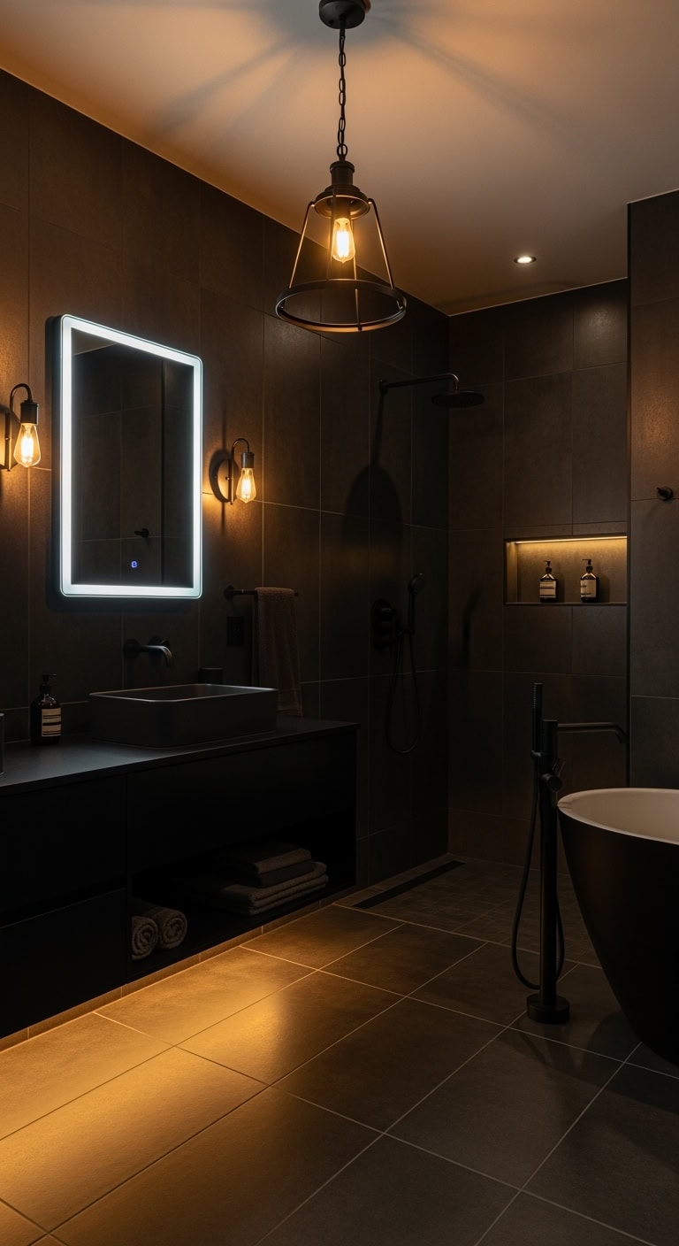 lighting accents make moody atmosphere