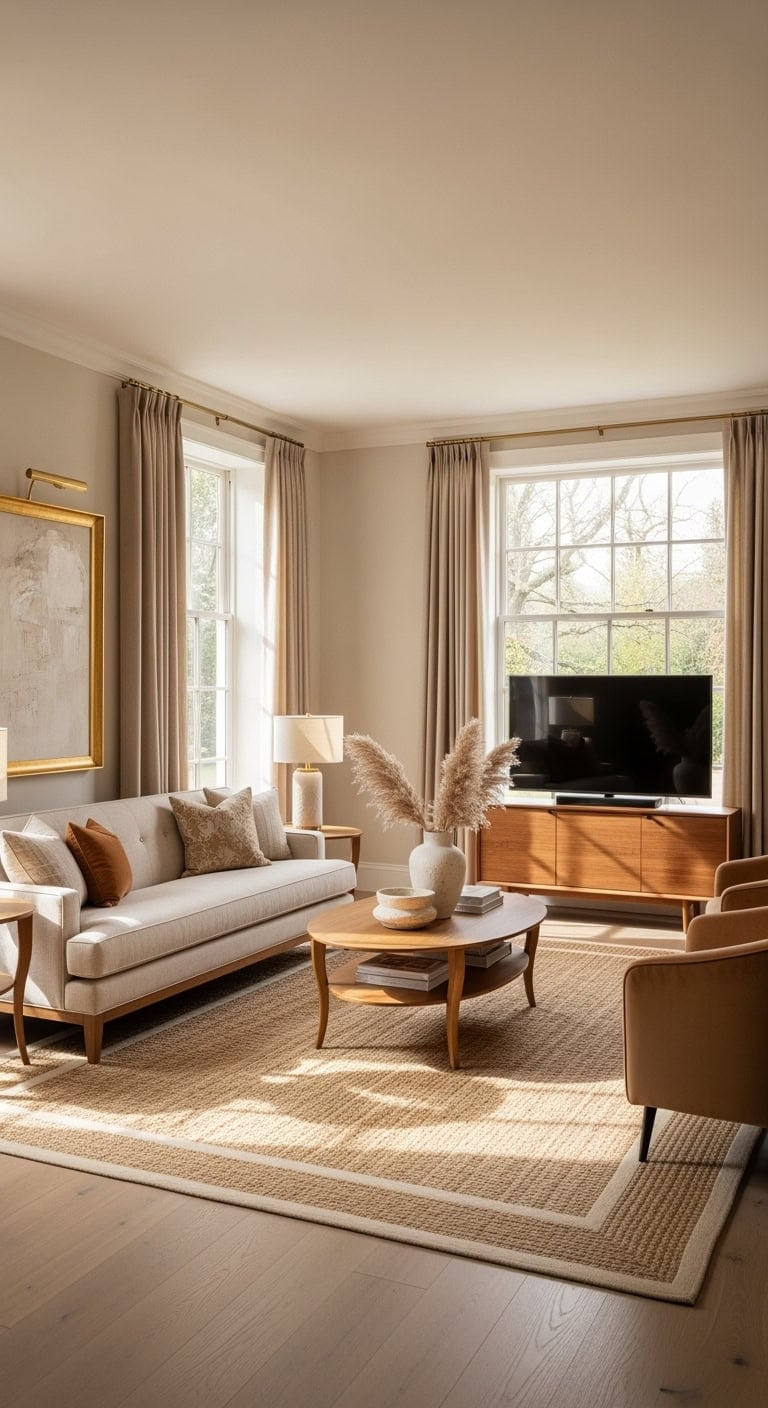 warm honey champagne transitional retreat