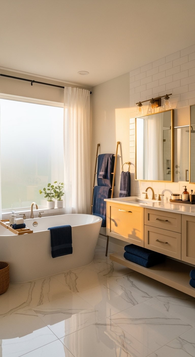 maximize natural light enhance bathroom ambience