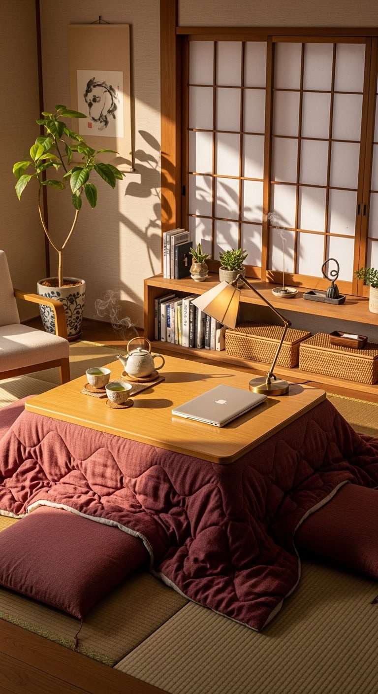 cozy heated blanket desk workspace