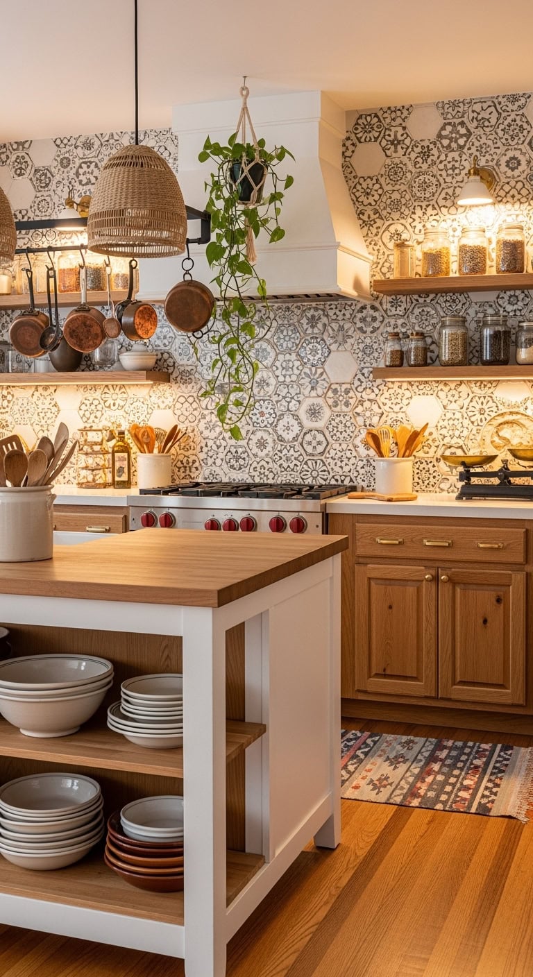 bohemian white tile charm