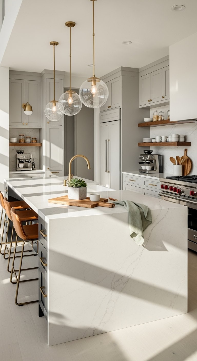 pristine cascading minimalist captivating quartz waterfall