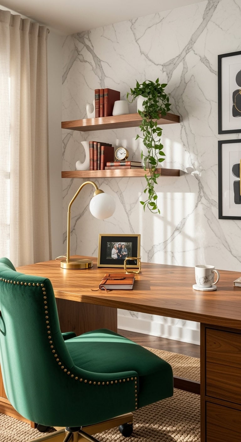 marble accented professional executive workspace