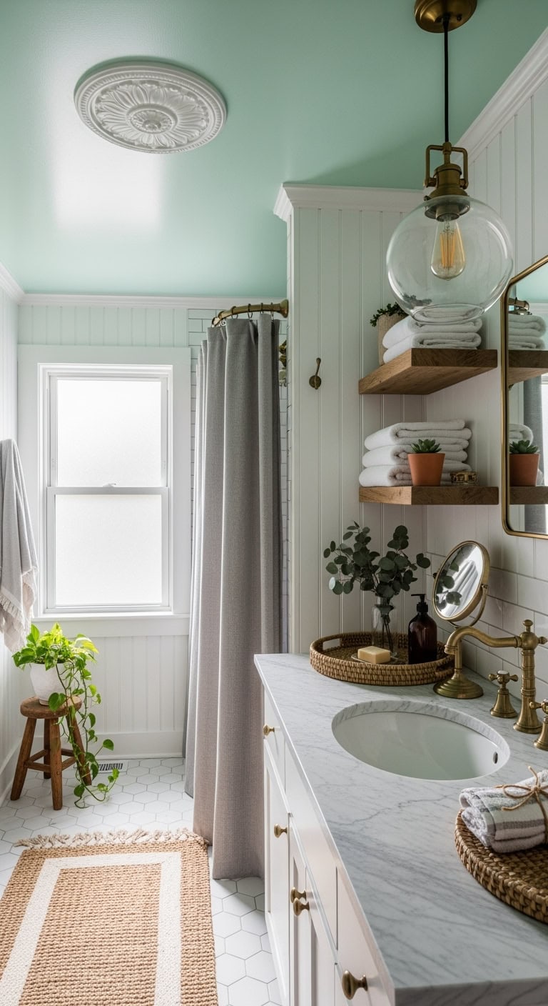 soothing mint ceiling spa sanctuary