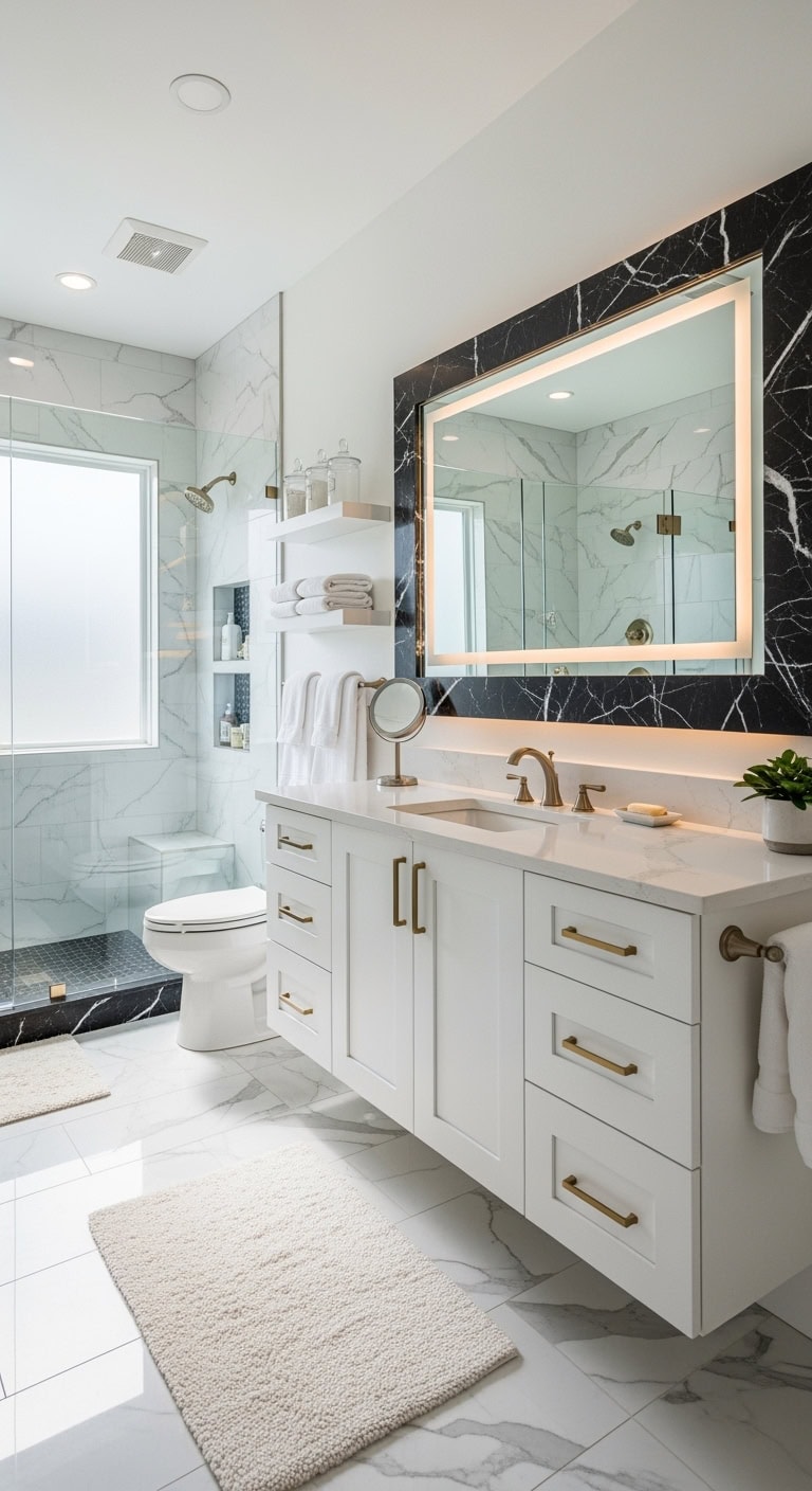luxurious oversized dramatic bathroom mirror