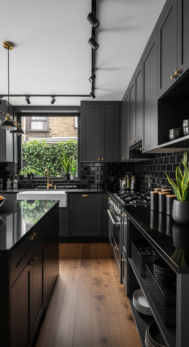 matte and glossy black