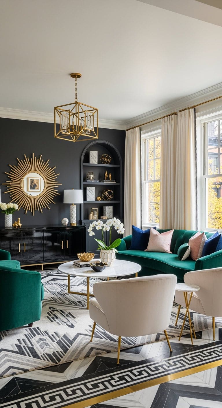 art deco black white glamour