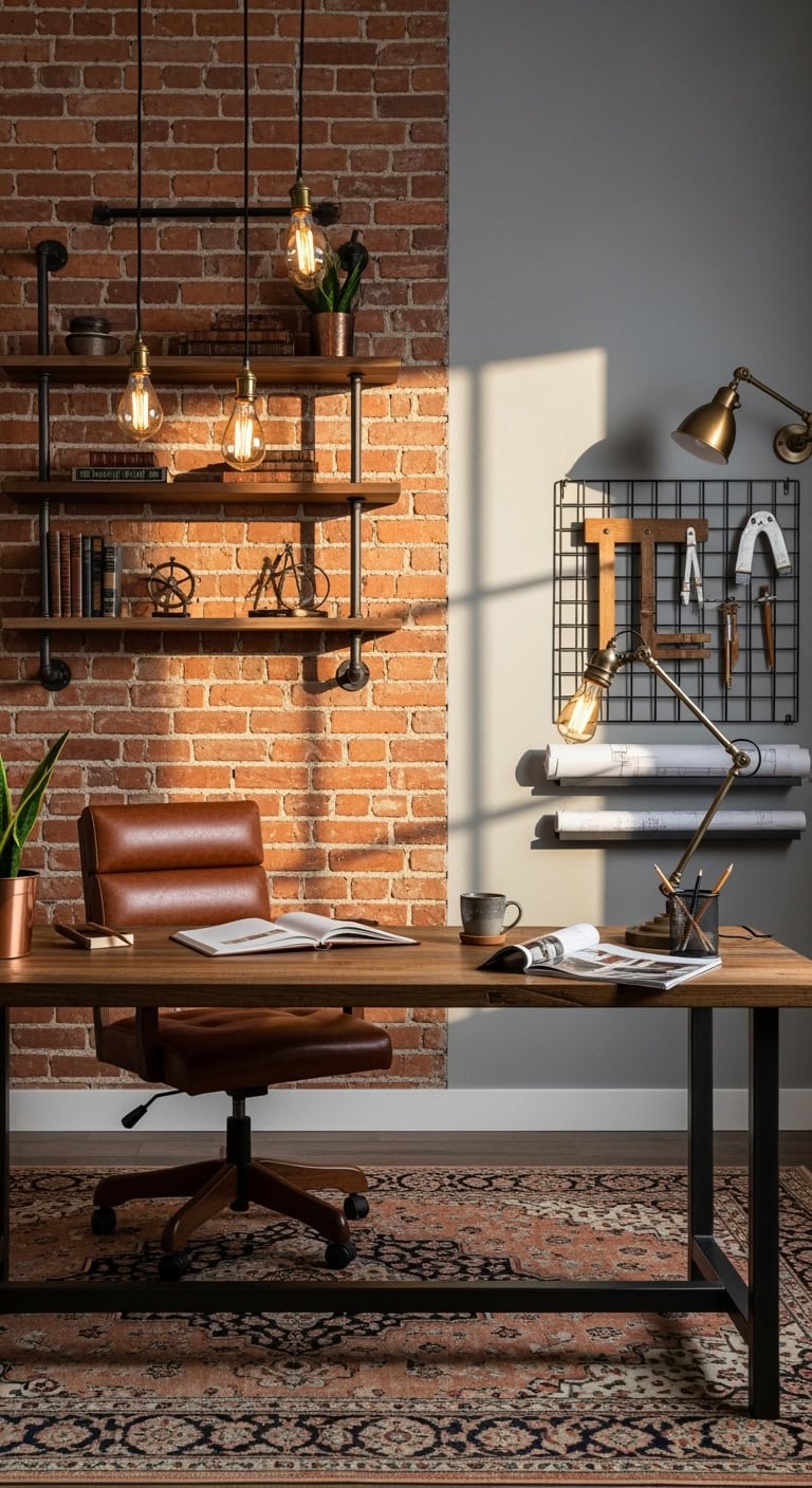 industrial chic workspace ambiance