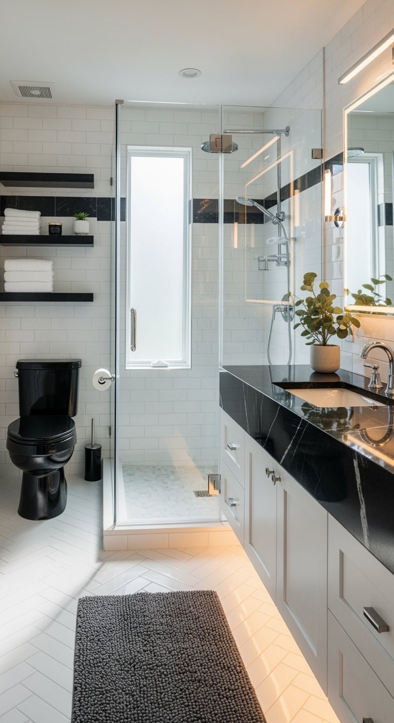 luxurious dramatic black granite countertops