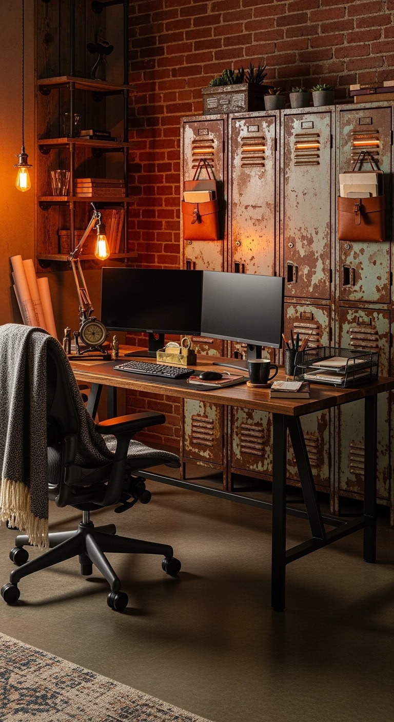 vintage industrial chic workspace