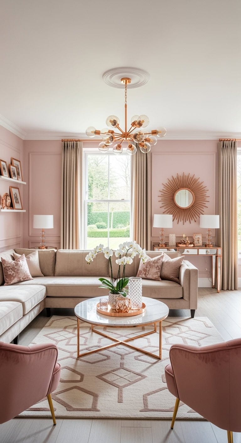 champagne rose gold glam