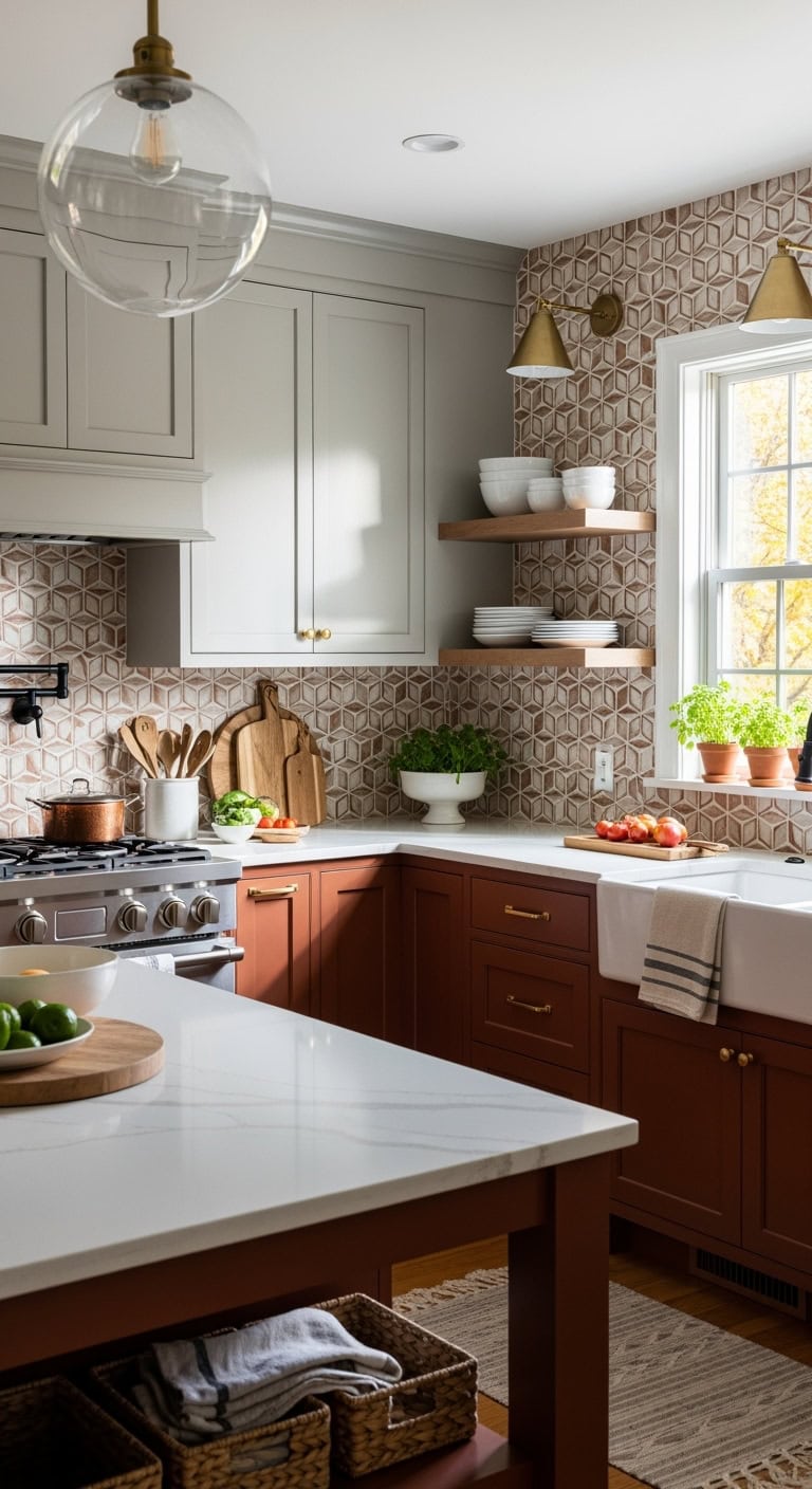 blended rustic modern kitchen design