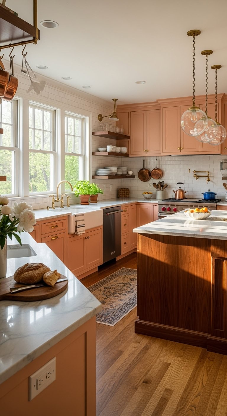 sophisticated peach kitchen elegance