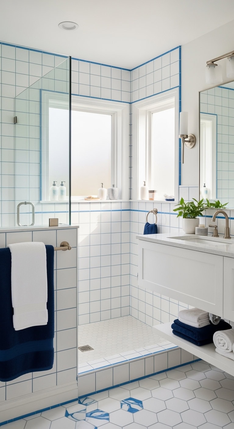 powder blue bathroom grout hero