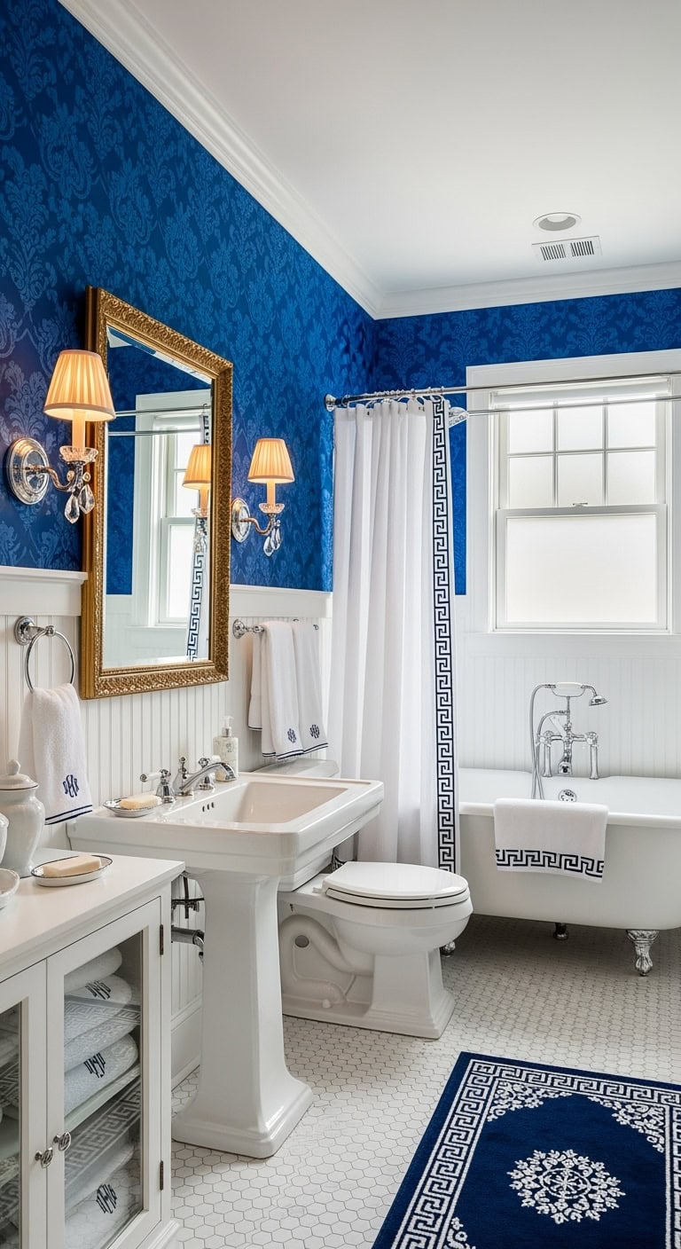 royal blue wainscoted glamour