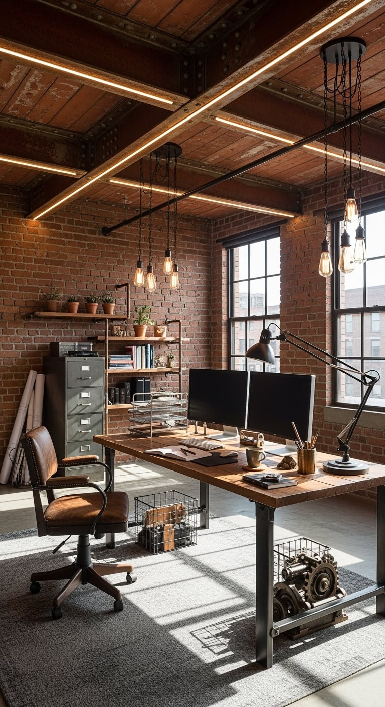 rusted industrial metal beam accent