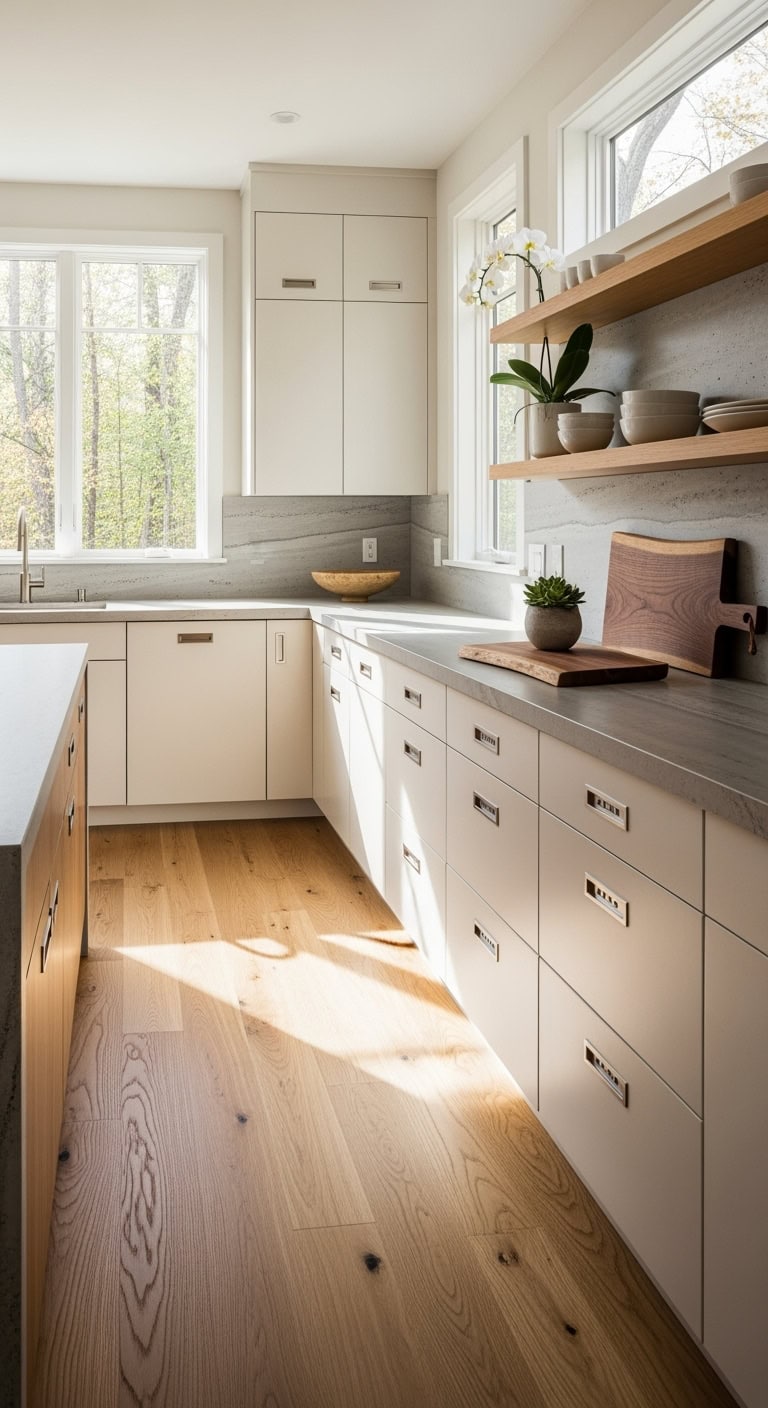 minimalist serene kitchen design