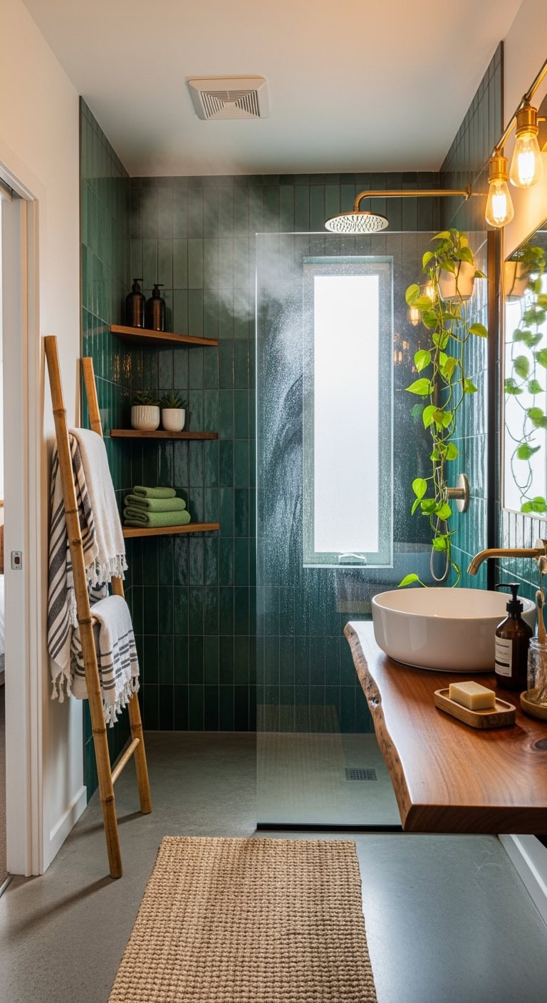 verdant lush misty suspended